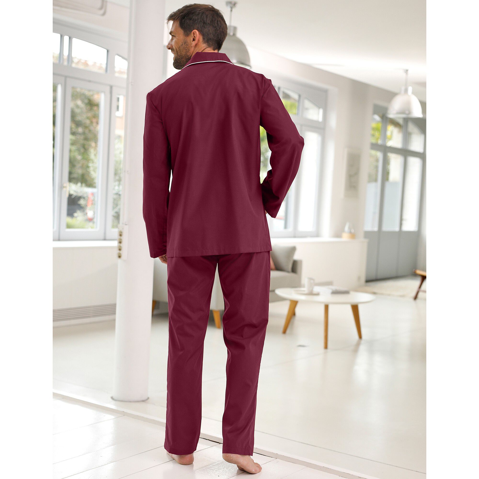 Pyjama uni popeline polyester/coton