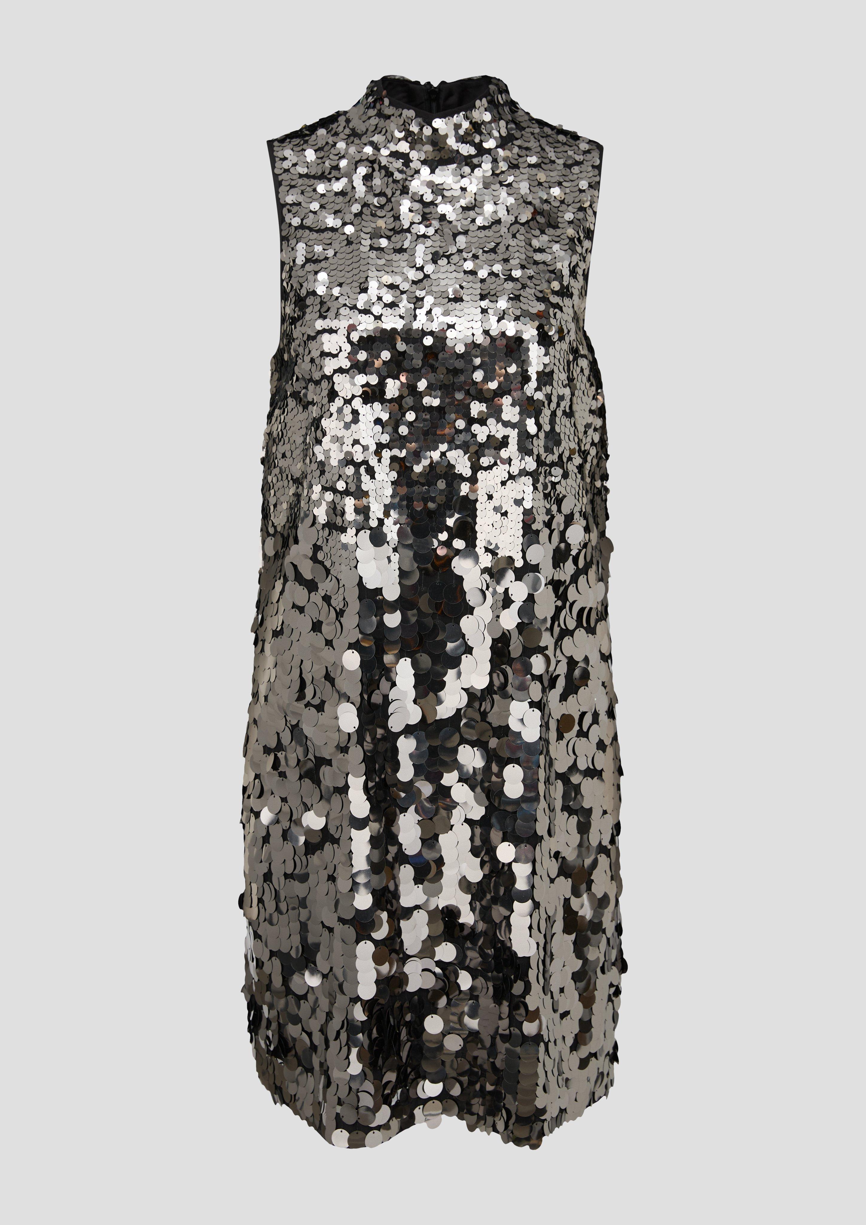 Mesh-Kleid mit Pailletten-Besatz  2139144-9897
