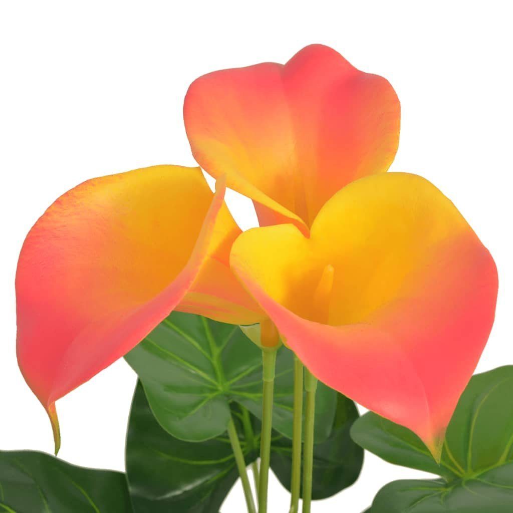 Künstliche Zimmerpflanze Künstliche Calla-Lilie mit Topf 45 cm Rot und Gelb Pflanze realistisch, vidaXL, Höhe 0 cm