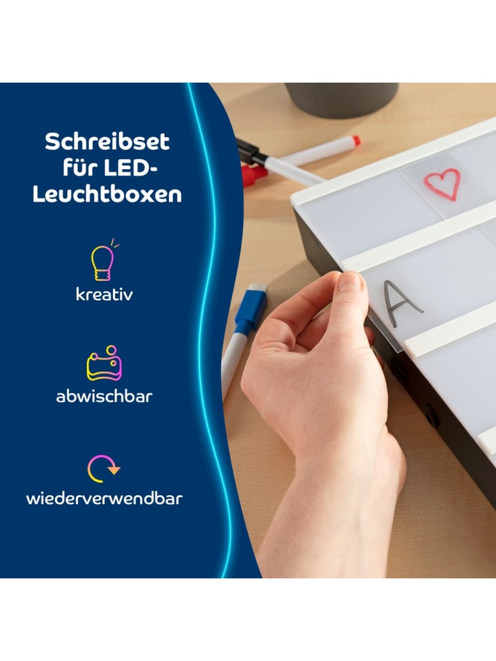 EASYmaxx EASYmaxx LED-Leuchtkasten mit 173 Buchstaben & Symbole inkl. Schreib-Set (3 Stif günstig kaufen onesize