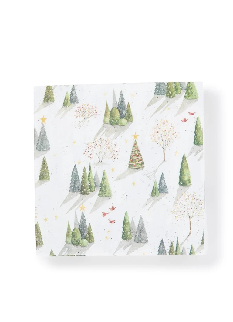 Șervețele cu motiv decorativ de brad de Crăciun pentru casa visurilor tale, 33 x 33 cm.
