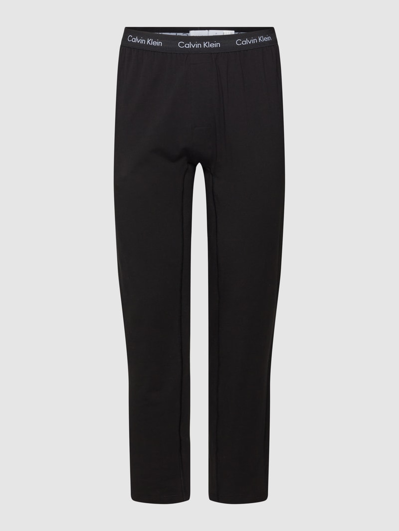 Pyjama-Hose mit Label-Details in schwarz