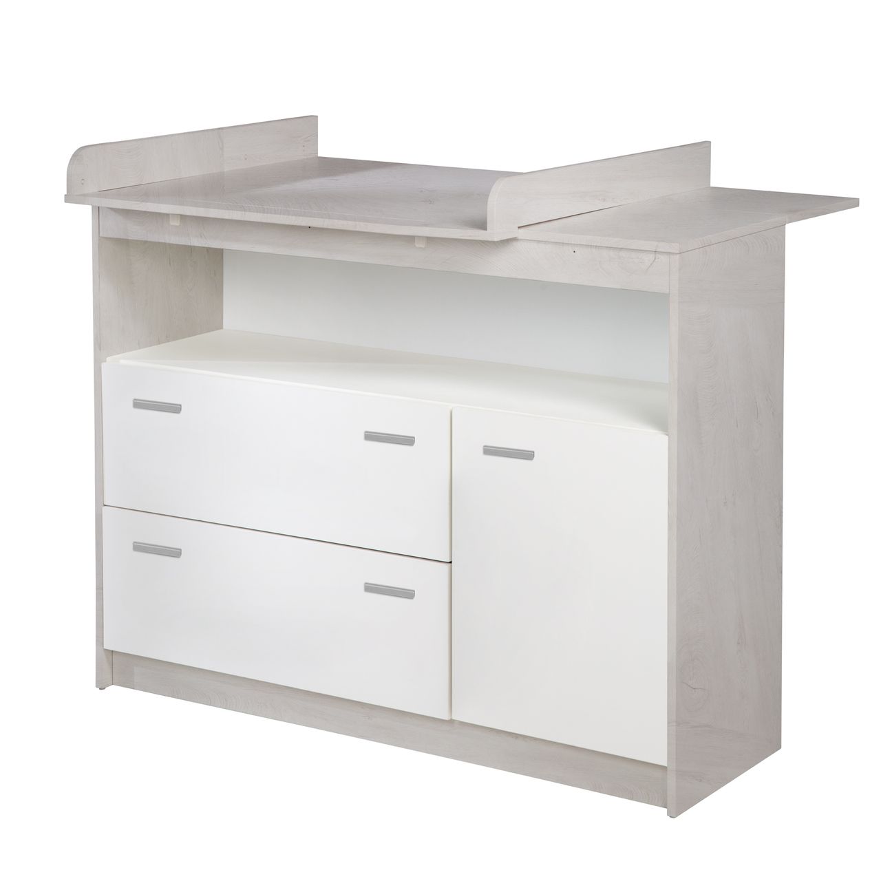 Roba Wickelkommode ‚Julia‘, mit abnehmbarem Wickelansatz, breit, 2 Schubladen, Wickelhöhe 90,5 cm
