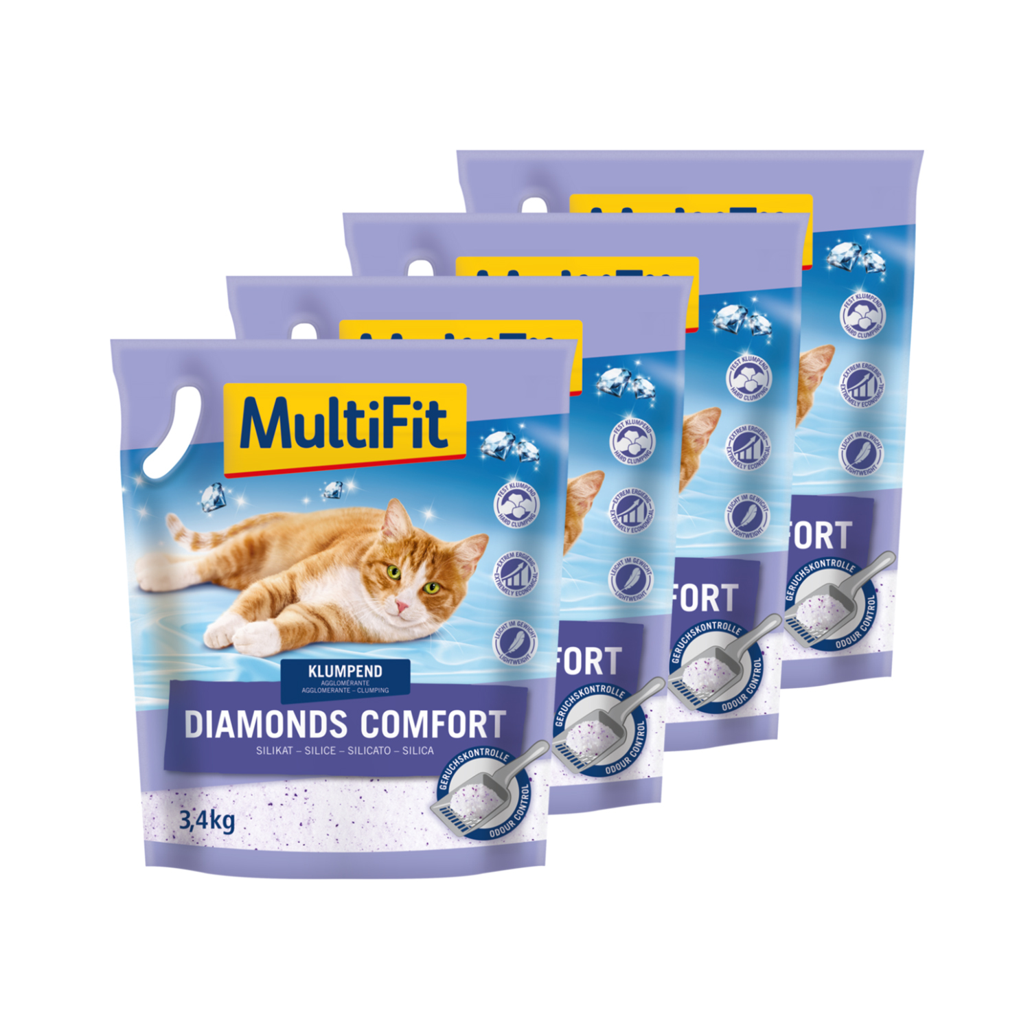 MultiFit Katzenstreu MultiFit diamonds comfort 4x3,4 kg