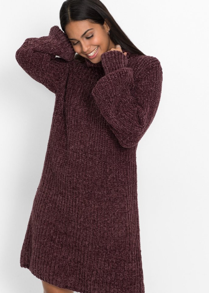 Chenille Strickkleid aus recyceltem Polyester