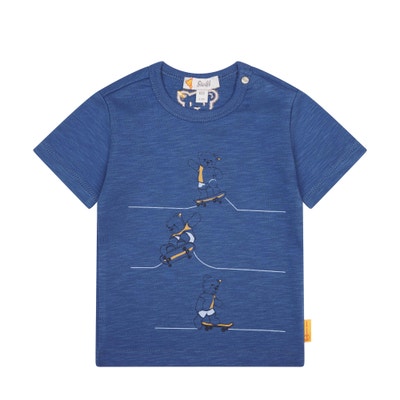 T-Shirt kurzarm, mittelblau für Jungs