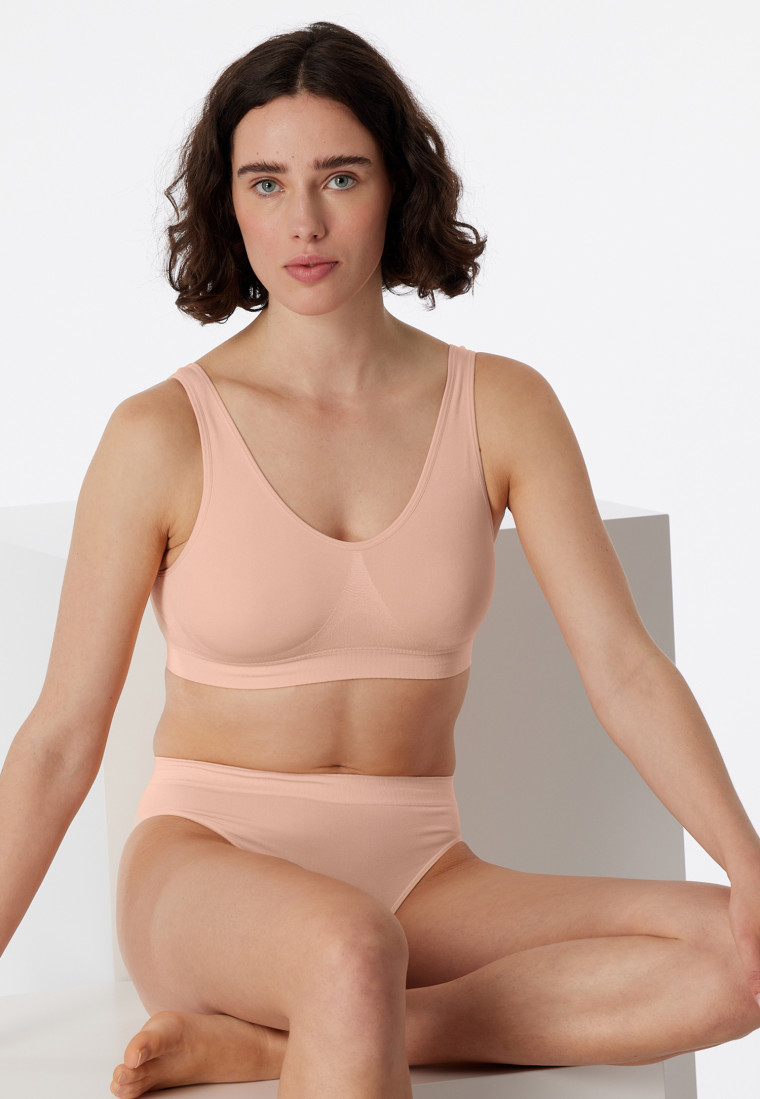 Bustier seamless herausnehmbare Pads pfirsich - Classic Seamless