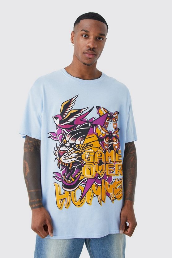 Oversize T-Shirt mit Tiger-Print