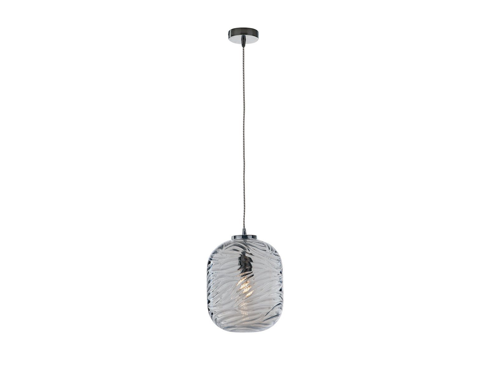 meineWunschleuchte LED Pendelleuchte, Dimmfunktion, LED wechselbar, Warmweiß, Designer Rauch-glas Lampenschirm für über-n Esstisch hängend, Blau
