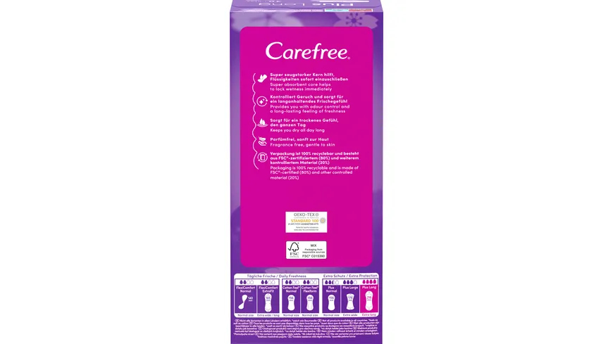 Carefree Plus Long Slipeinlagen ohne Duft