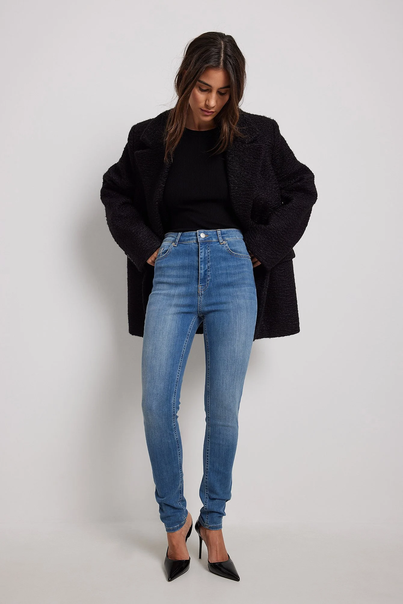Skinny-Jeans mit Stretchanteil und hoher Taille