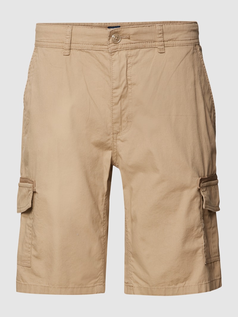 Slim Fit Cargo-Shorts mit Label-Stitching in beige