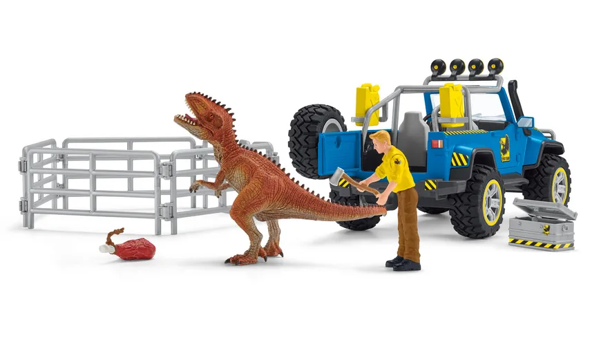 Schleich 41464 - Dinosaurier - Geländewagen mit Dino-Außenposten