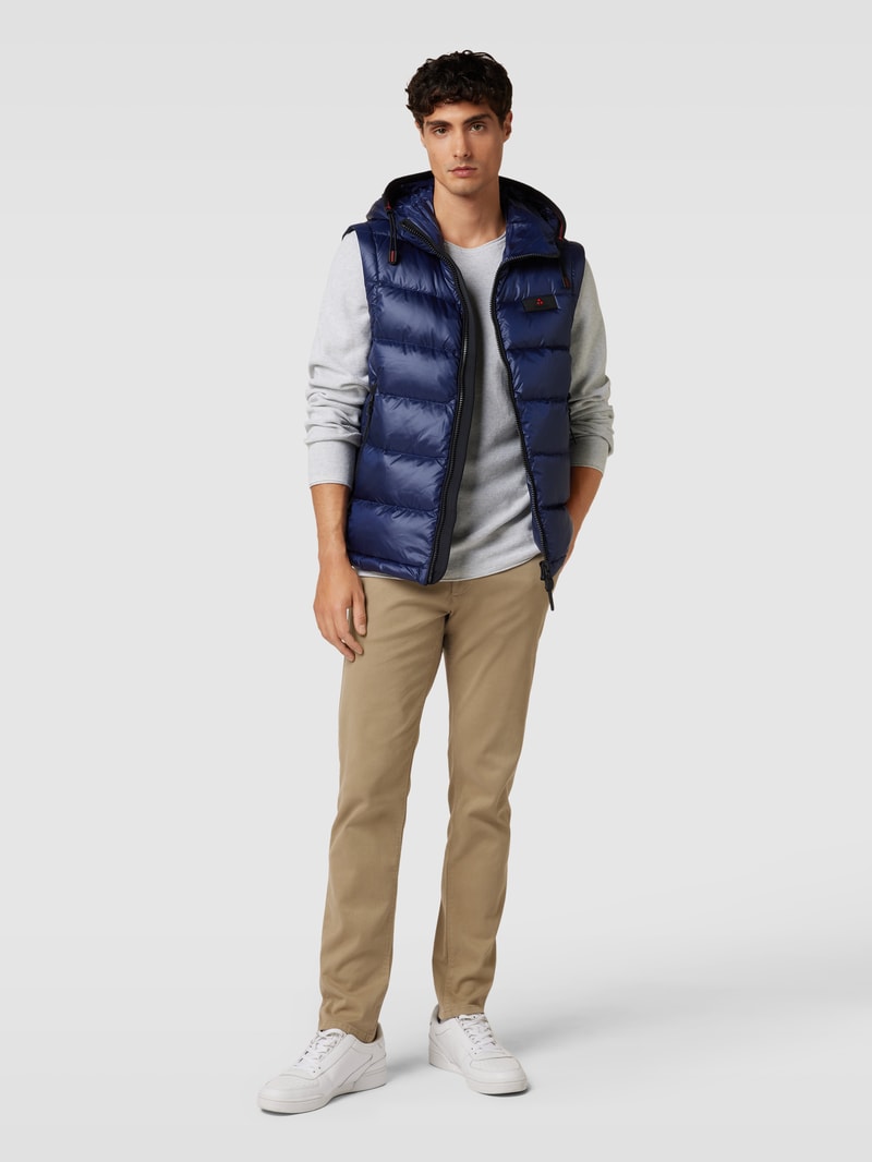 Steppweste mit Label-Applikation Modell 'DONOMA NR 02' in marineblau
