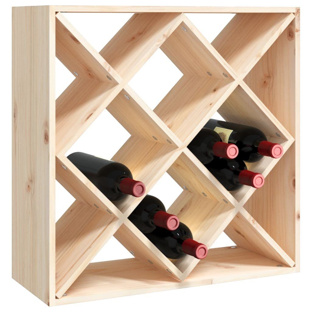 vidaXL Weinregal Weinregal 62x25x62 cm Massivholz Kiefer Flaschenregal Lagerung Flasche
