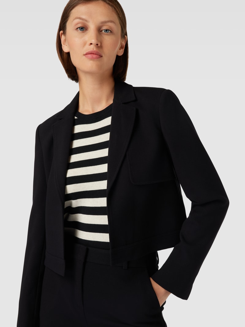 Blazer mit Ziernähten in schwarz