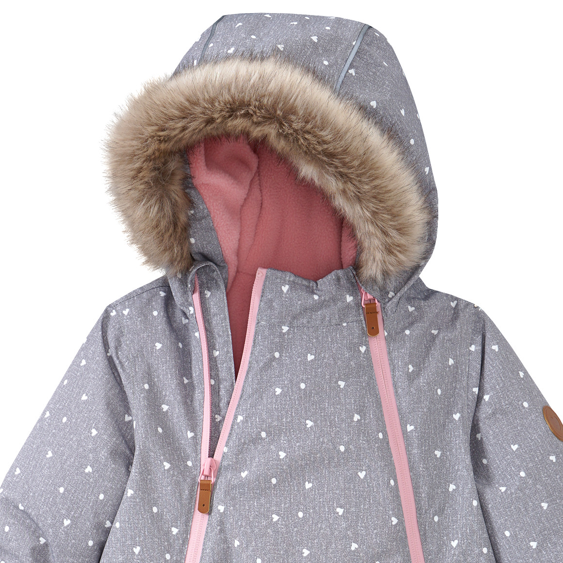 Baby Schneeoverall mit Herz-Allover