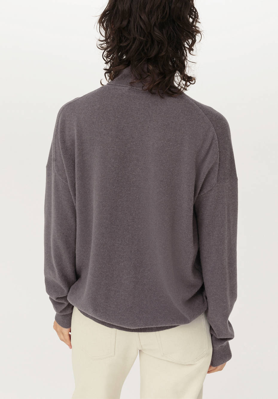 Rollkragenpullover aus Bio-Schurwolle mit Kaschmir