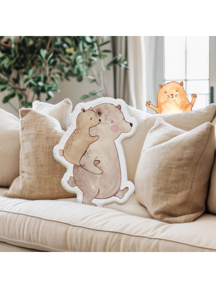 Mr. & Mrs. Panda Kissen Kuscheltier Papa Bär ohne Spruch in Weiß günstig kaufen