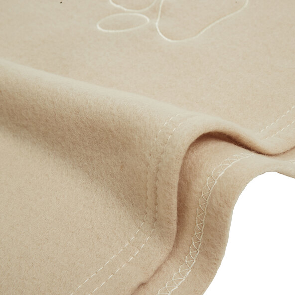 Fleece-Heimtierdecke mit Pfotenstick, 70 x 140 cm, beige