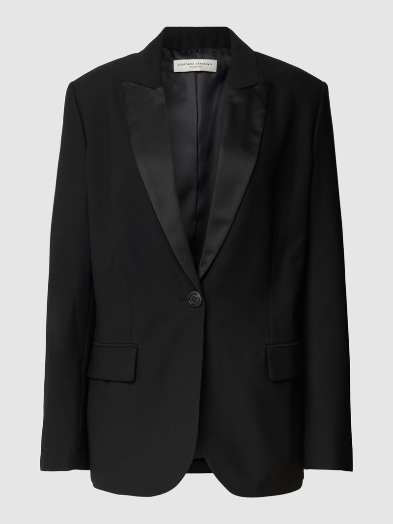 Blazer mit Pattentaschen in schwarz