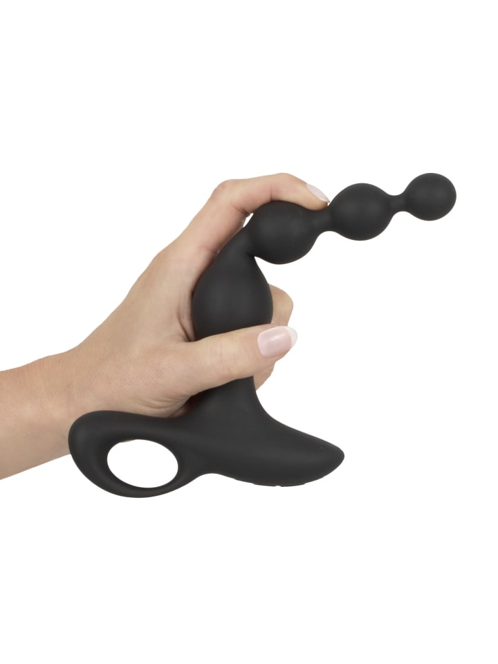 Black Velvets Analvibrator Rechargeable anal beads in schwarz günstig kaufen 20 cm