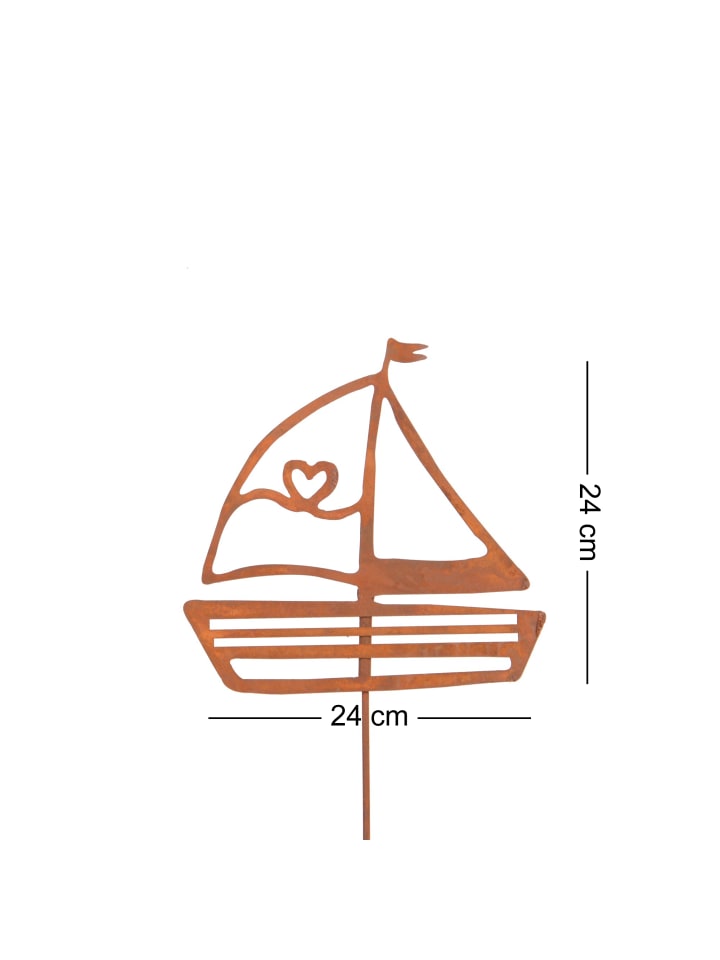 UNUS Gartenstecker Rost Segelboot in Braun günstig kaufen