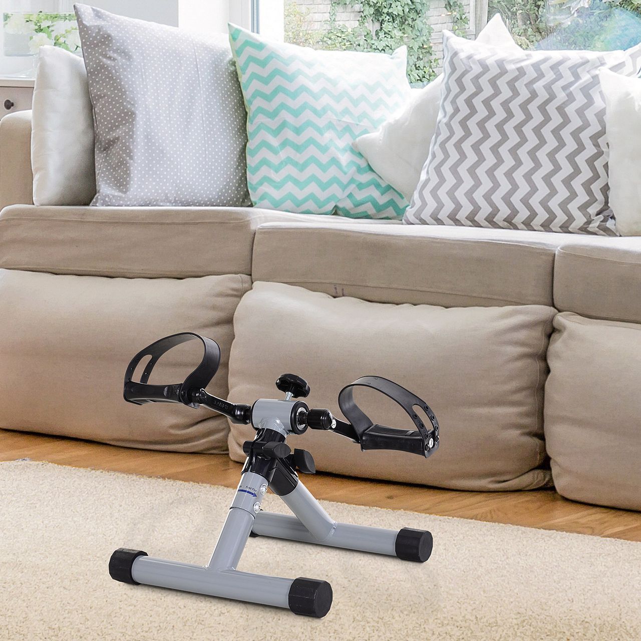 HOMCOM Mini Heimtrainer Beintrainer faltbar für Hilfsrehabilitation Stahl