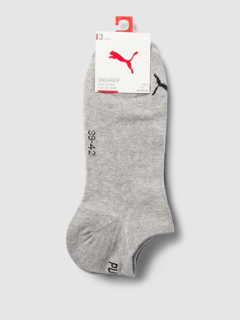 Sneakersocken mit Label-Details im 3er-Pack in mittelgrau