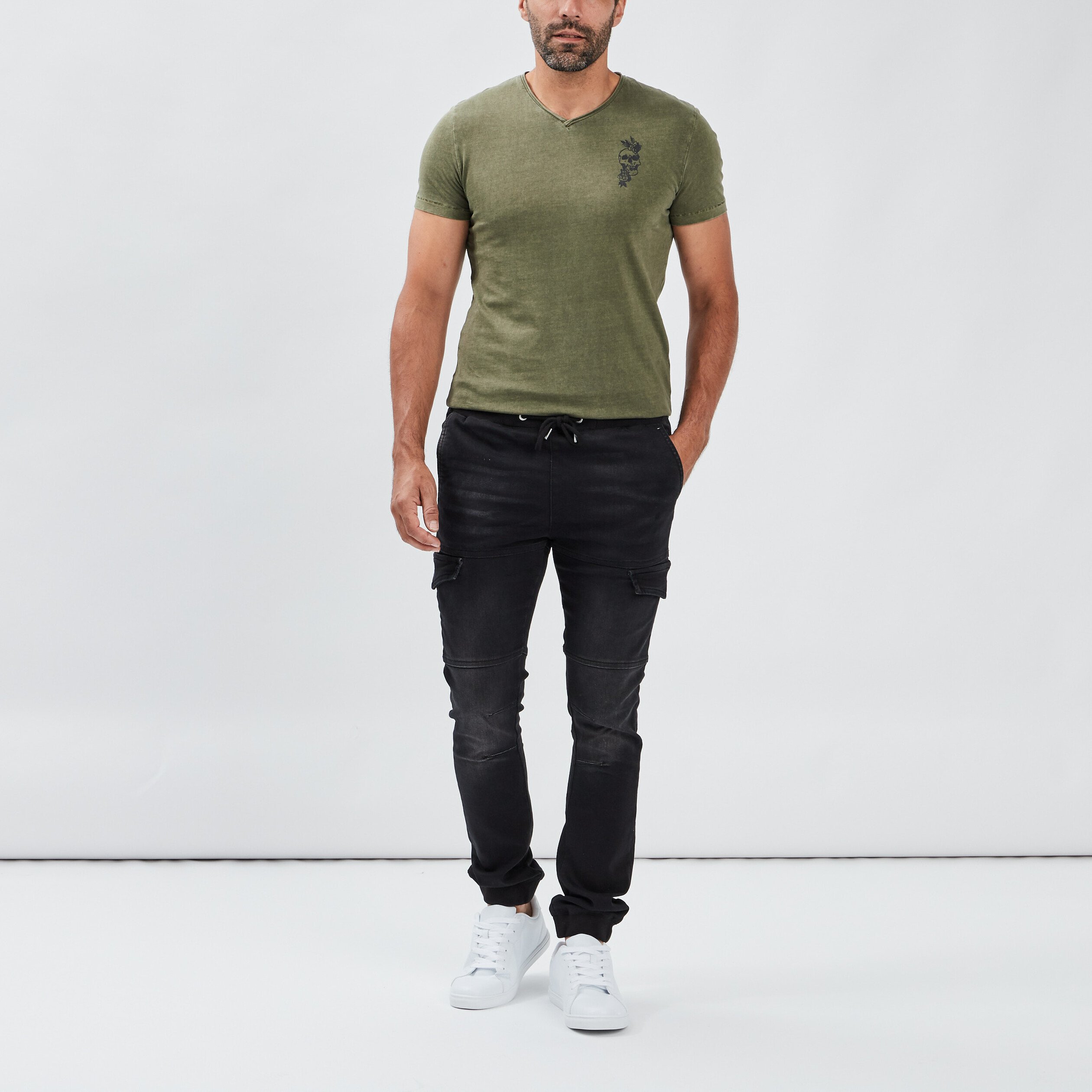 Pantalon skinny stretch noir homme | La Halle