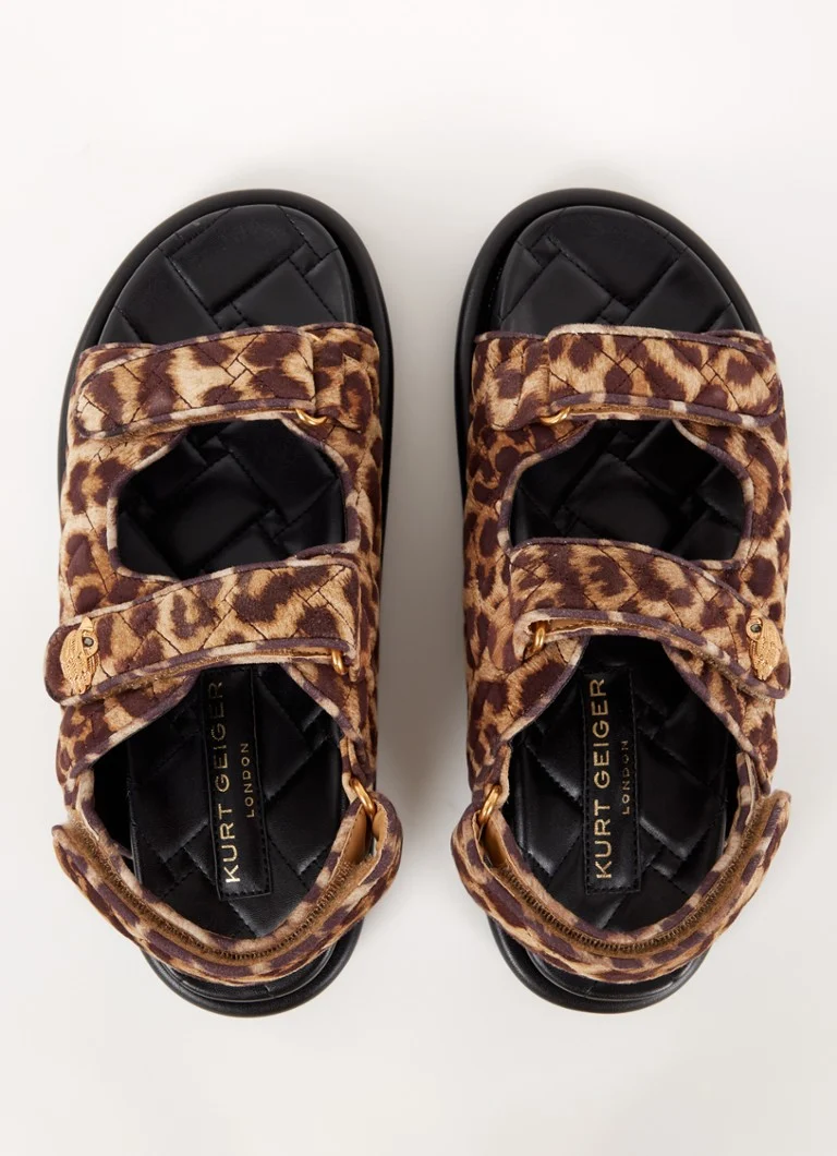 Sandale Kurt Geiger Orson din piele întoarsă cu imprimeu leopard
