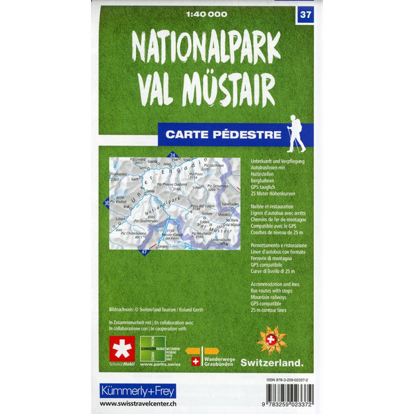 Nationalpark - Val Müstair 37 Wanderkarte 1:40 000 matt laminiert - Wanderkarte