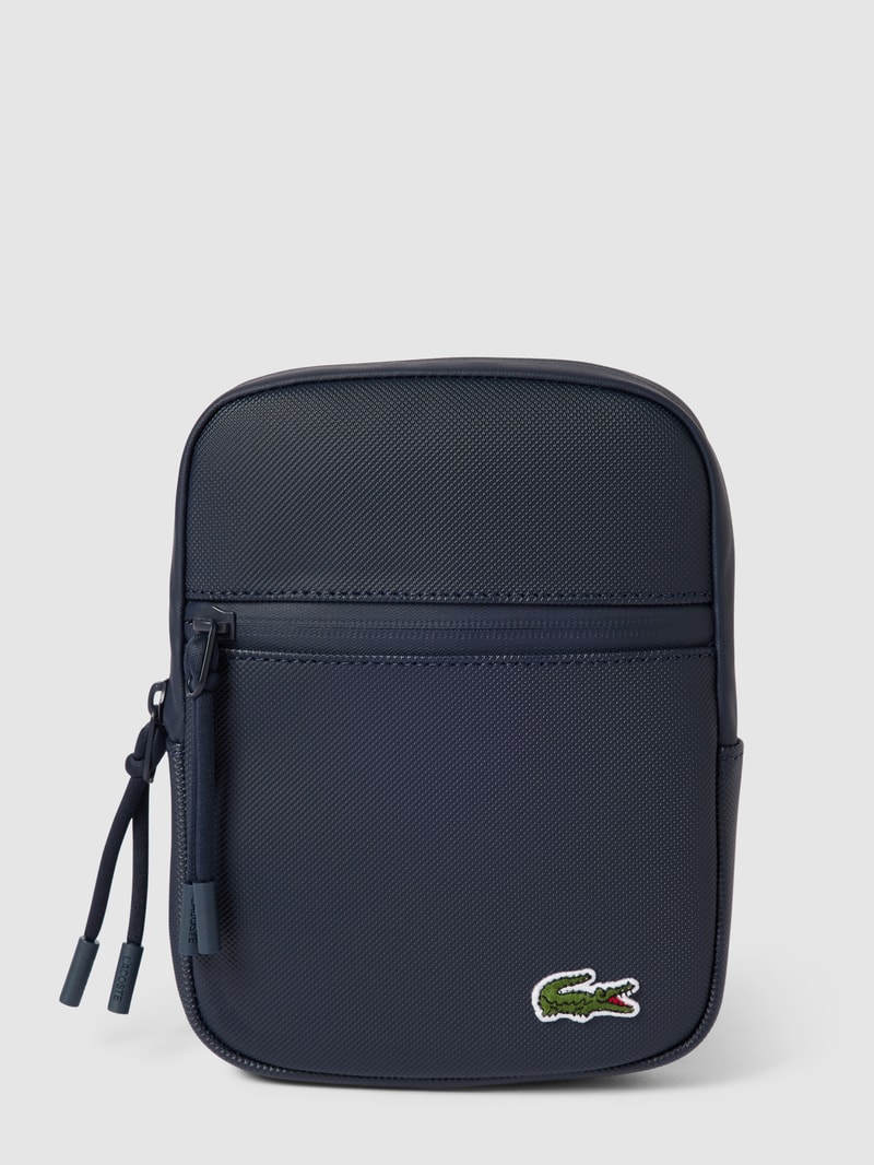 Bauchtasche mit Label-Stitching in marineblau