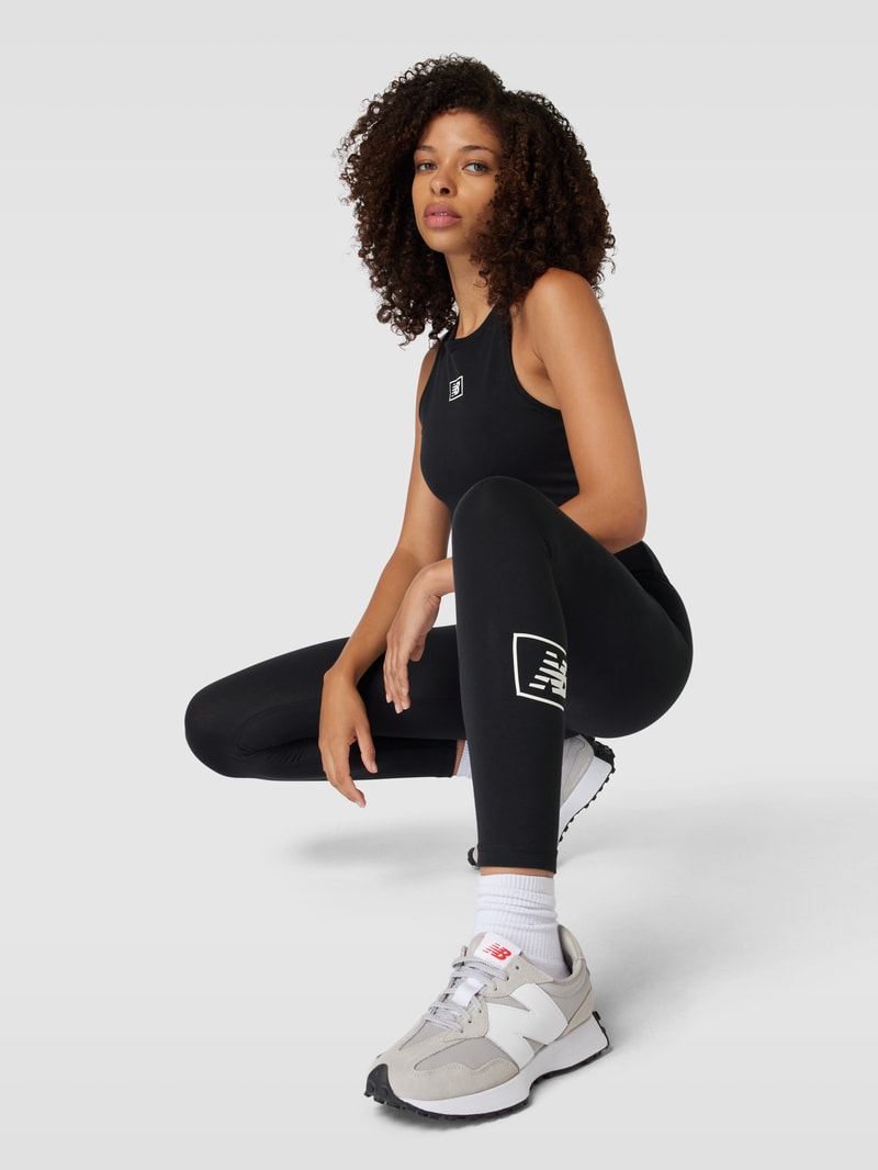 Sportleggings mit Logo-Print Modell 'Essentials Americana' in schwarz
