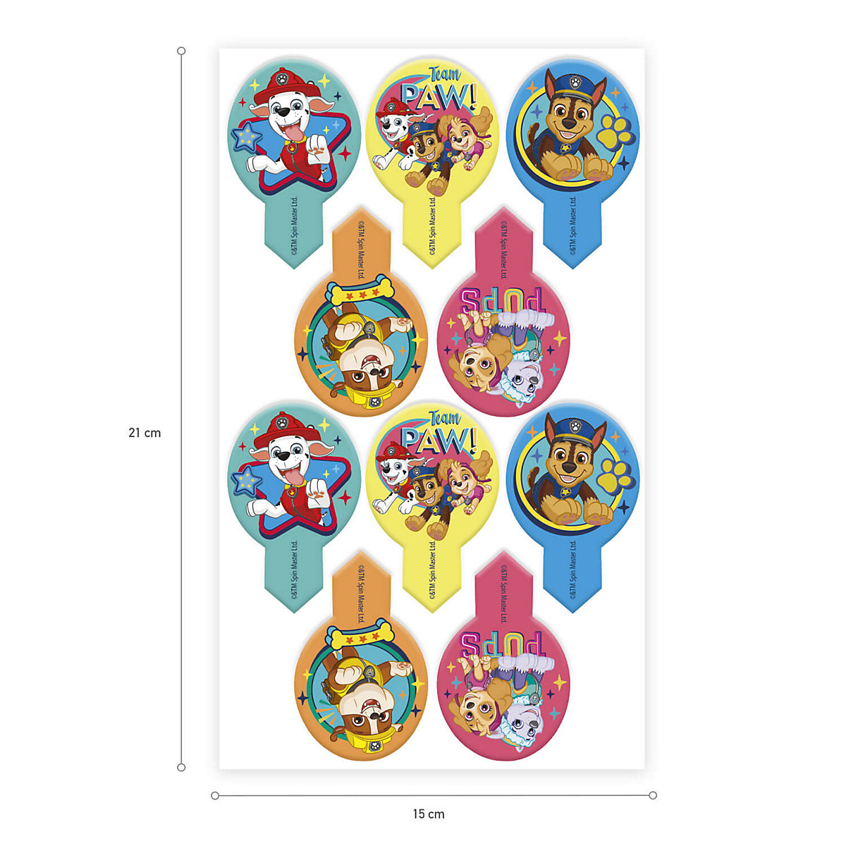 Essbare Einstecker Paw Patrol, 20 Stück