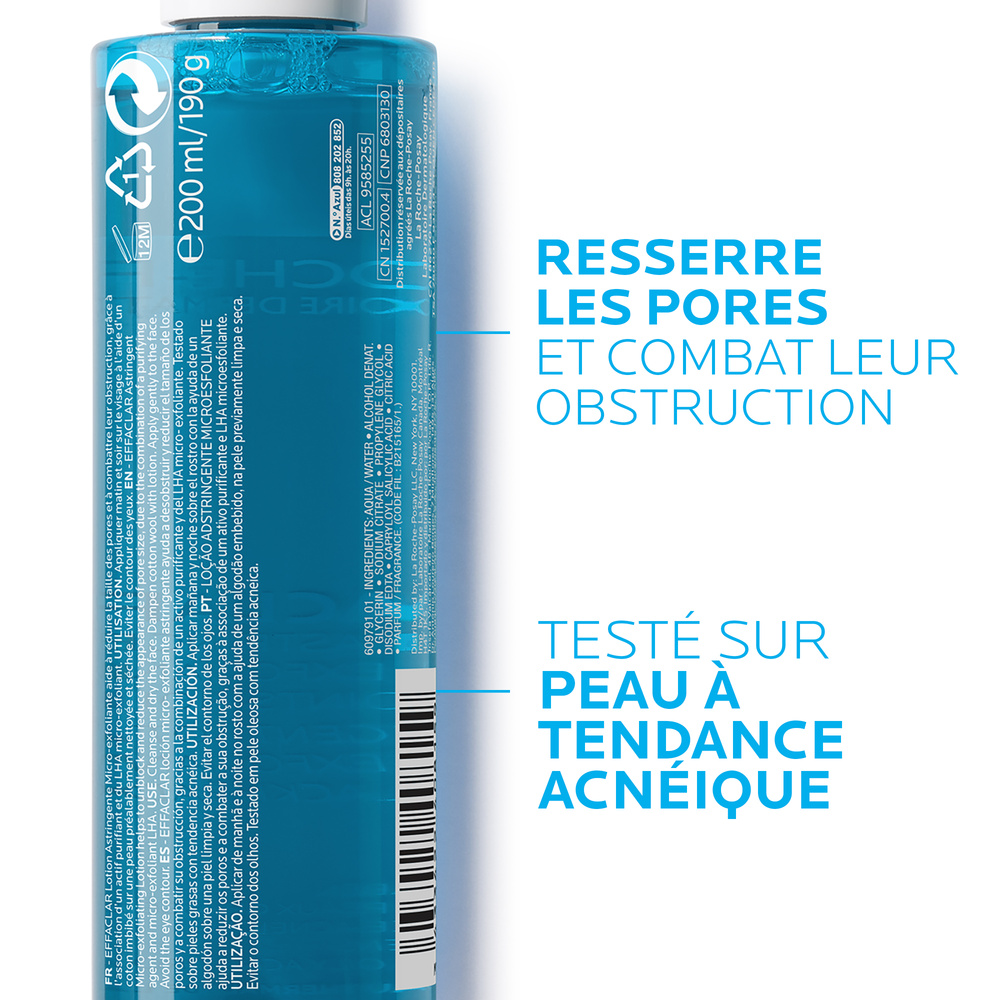 La Roche-Posay Effaclar Lotion Astringente Micro-Exfoliante Nettoyant & Démaquillant