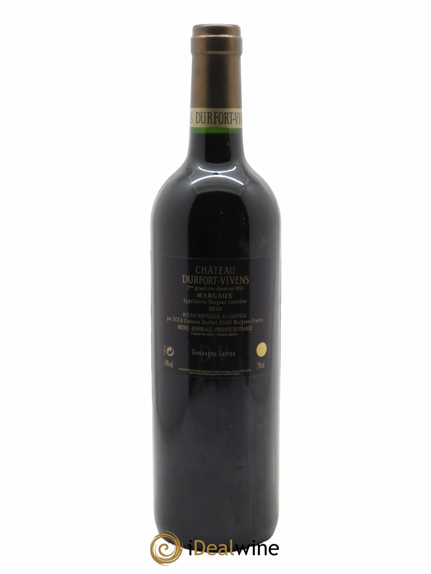Château Durfort Vivens 2ème Grand Cru Classé (CBO à partir de 6 bts) 2010 - Lot de 1 Bouteille