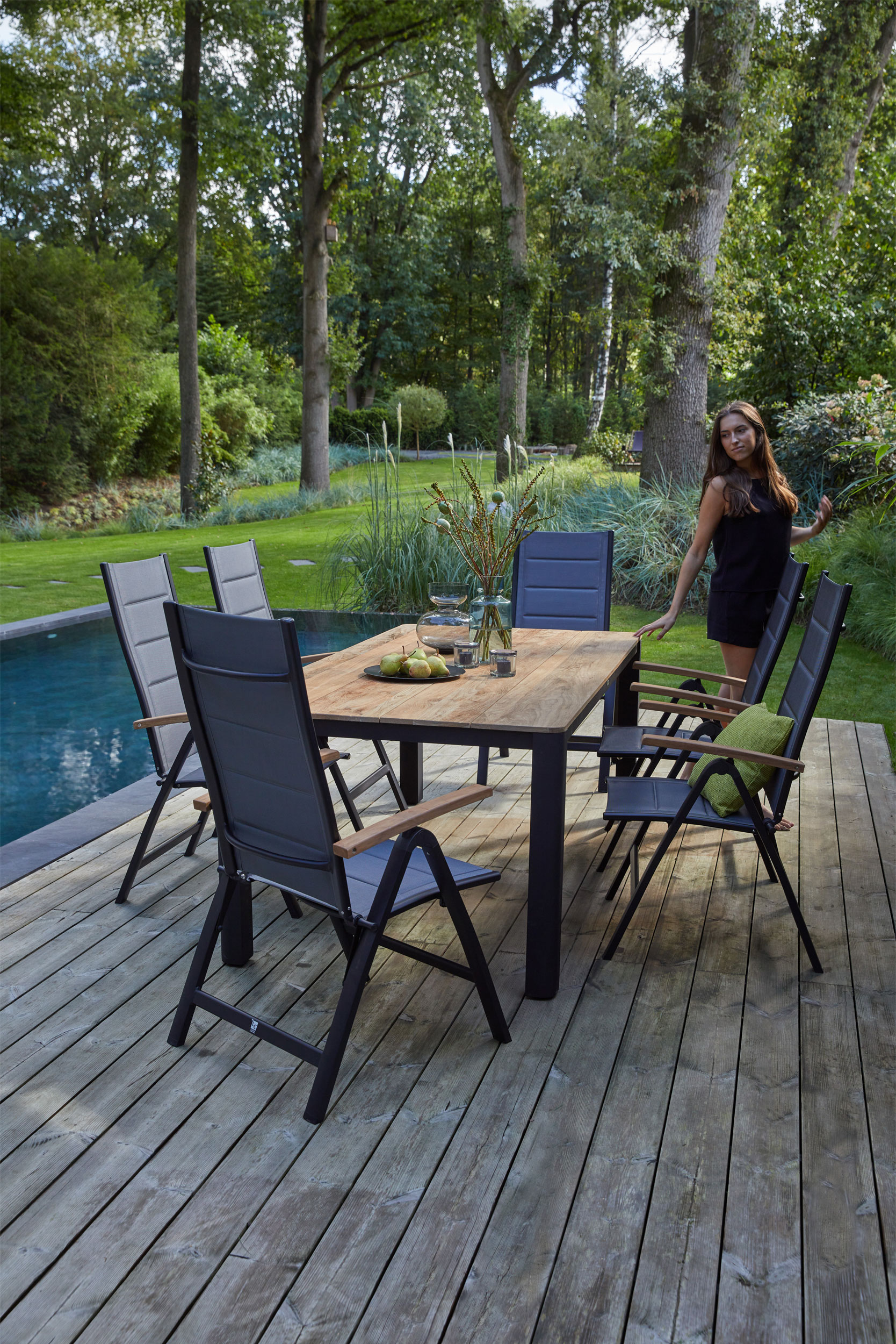 OUTDOORGartentisch Teak/Metall
