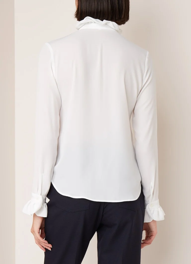 Camicetta Claudie Pierlot Colombe con colletto a balze e perle artificiali.