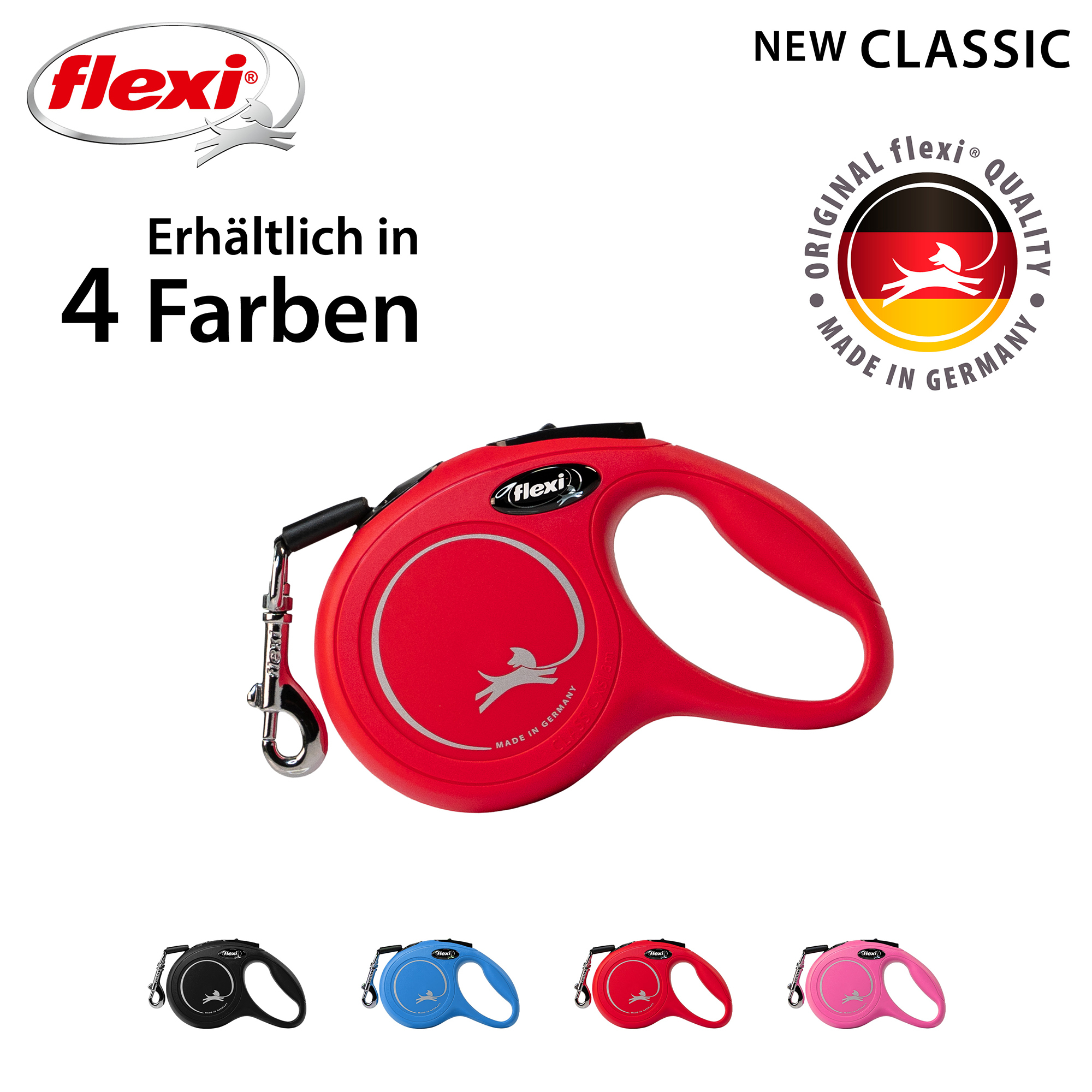 Flexi Hundeleinen Flexi New Classic Gurt rot XS, 3 m, 12 kg