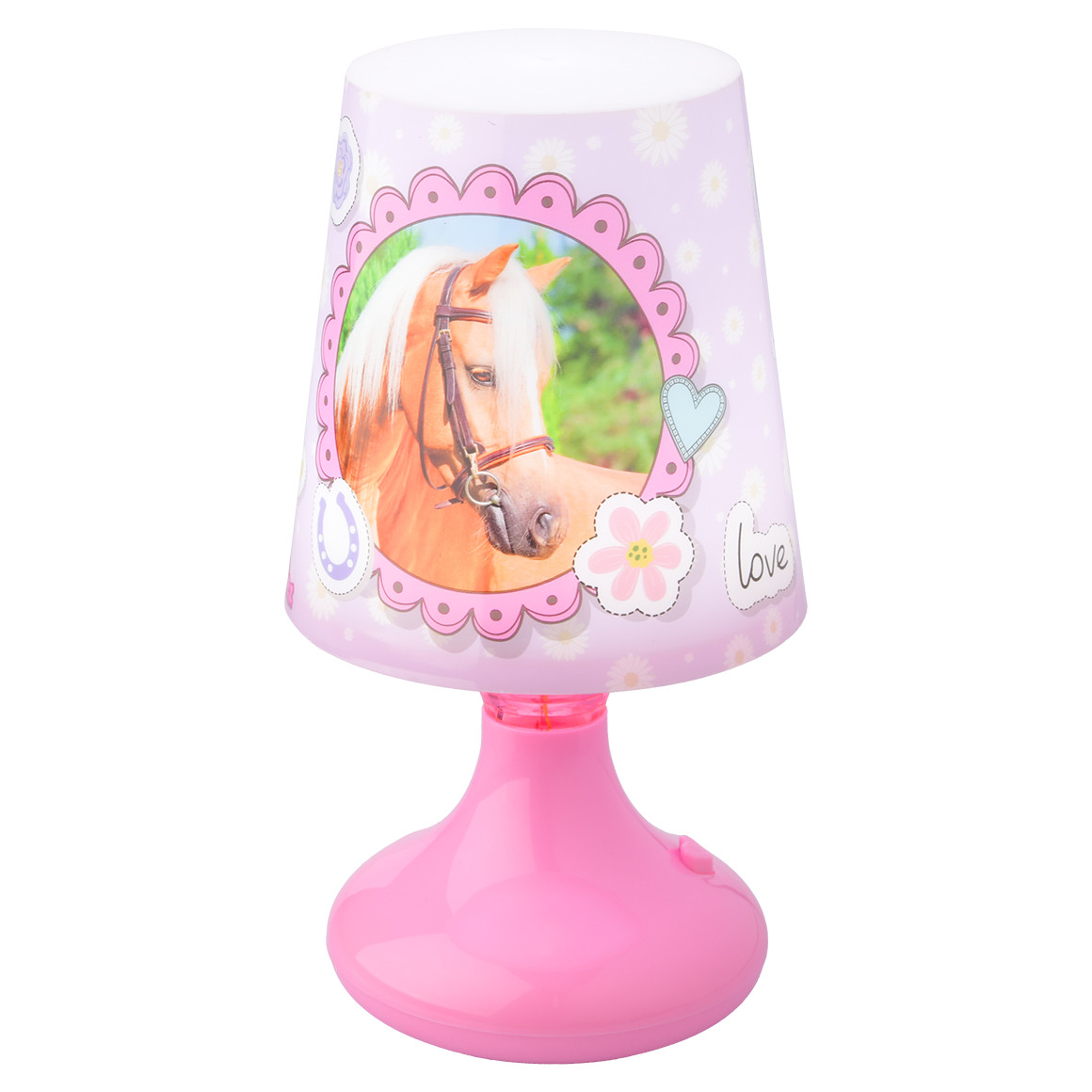 Tischlampe mit Pferde-Motiv