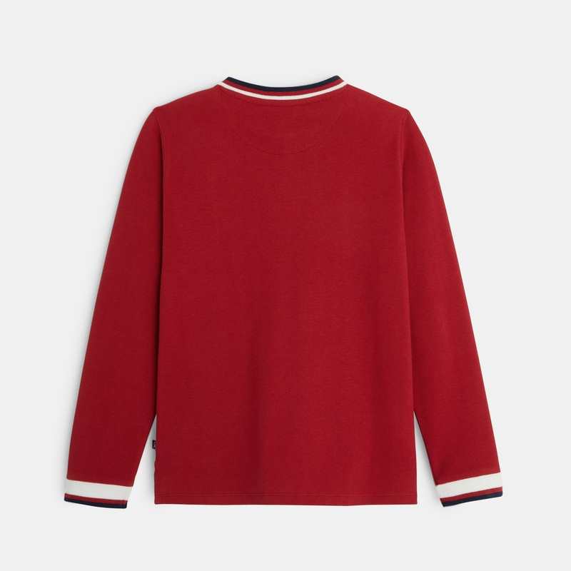 T-shirt manches longues à écusson rouge garçon