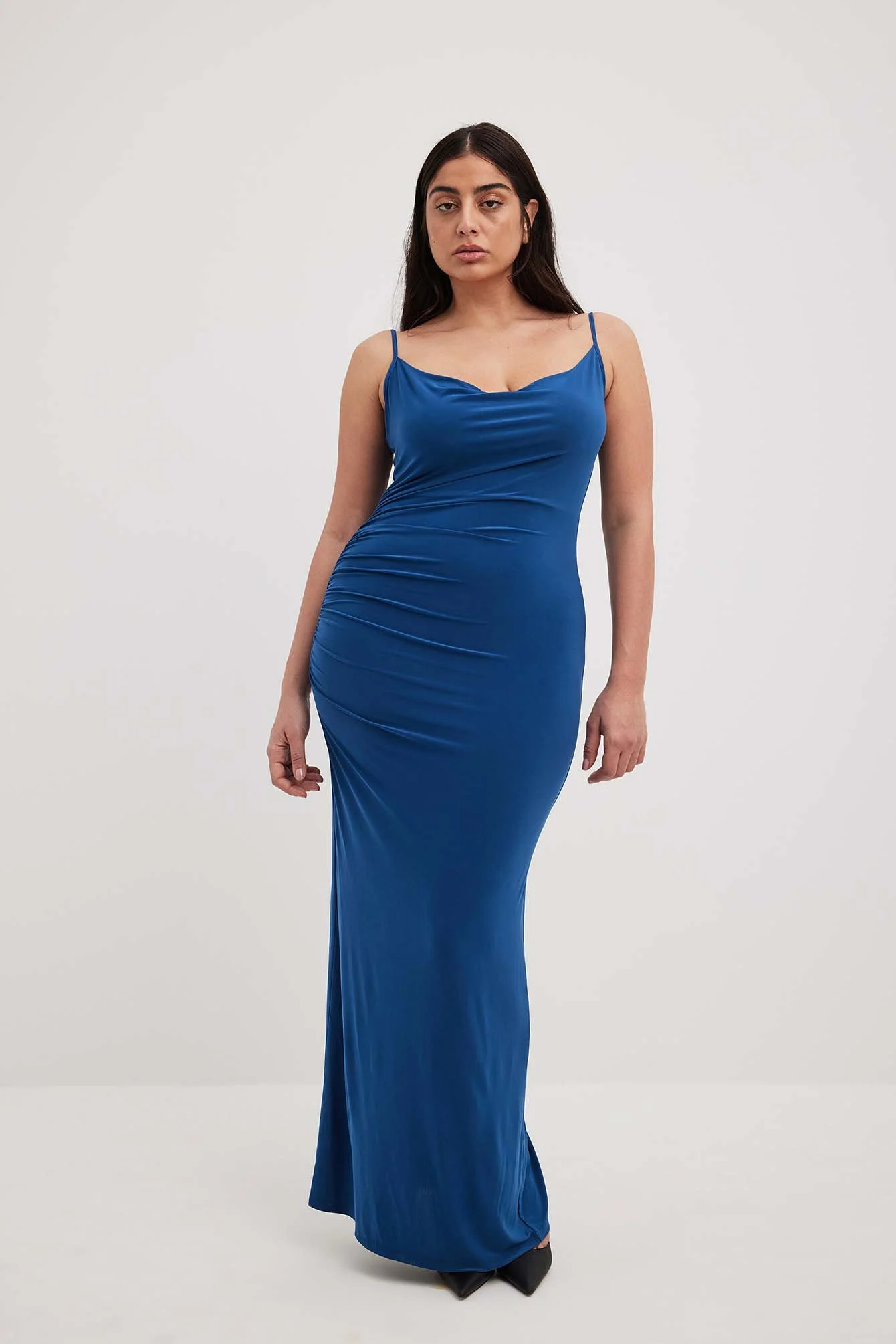 Drapiertes Kleid mit Spaghetti-Trägern