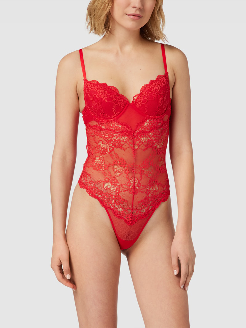 Body aus Spitze Modell 'BELLE' in rot