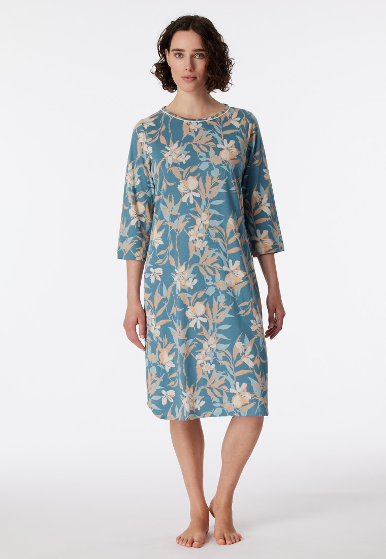 Nachthemd 3/4-Arm Blumenprint multicolor - Comfort Nightwear