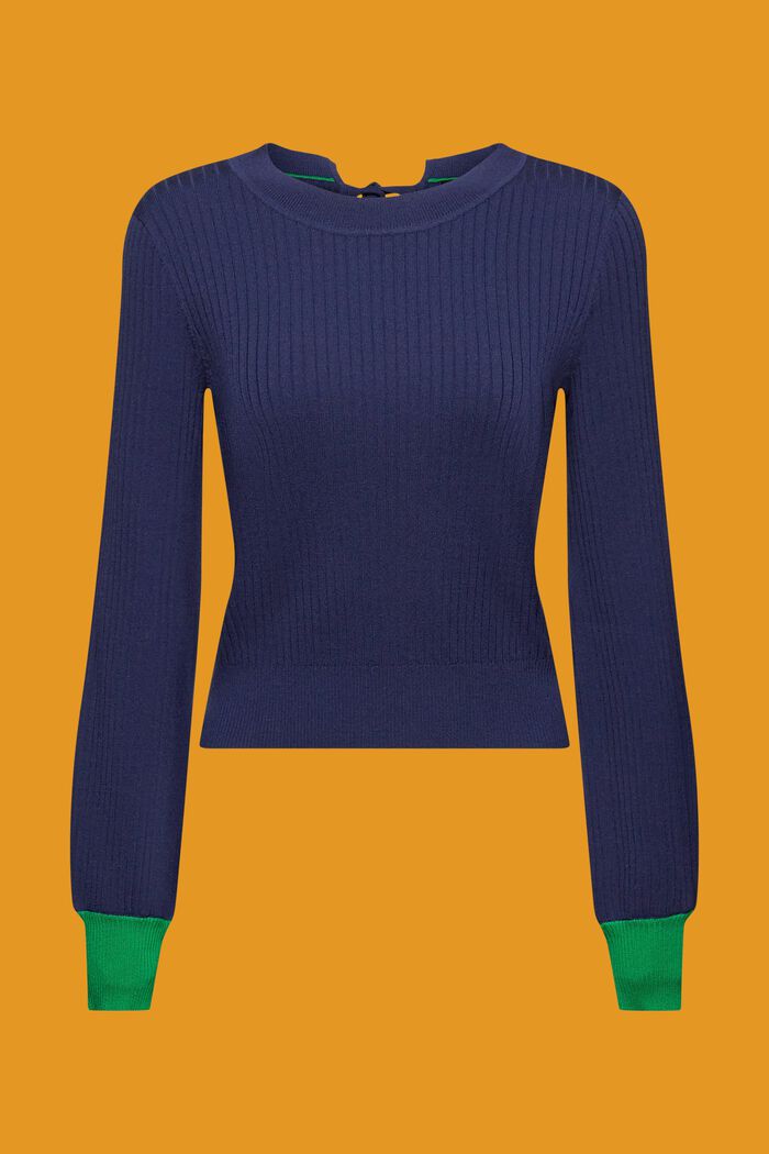 Rundhalspullover im Colorblock-Design