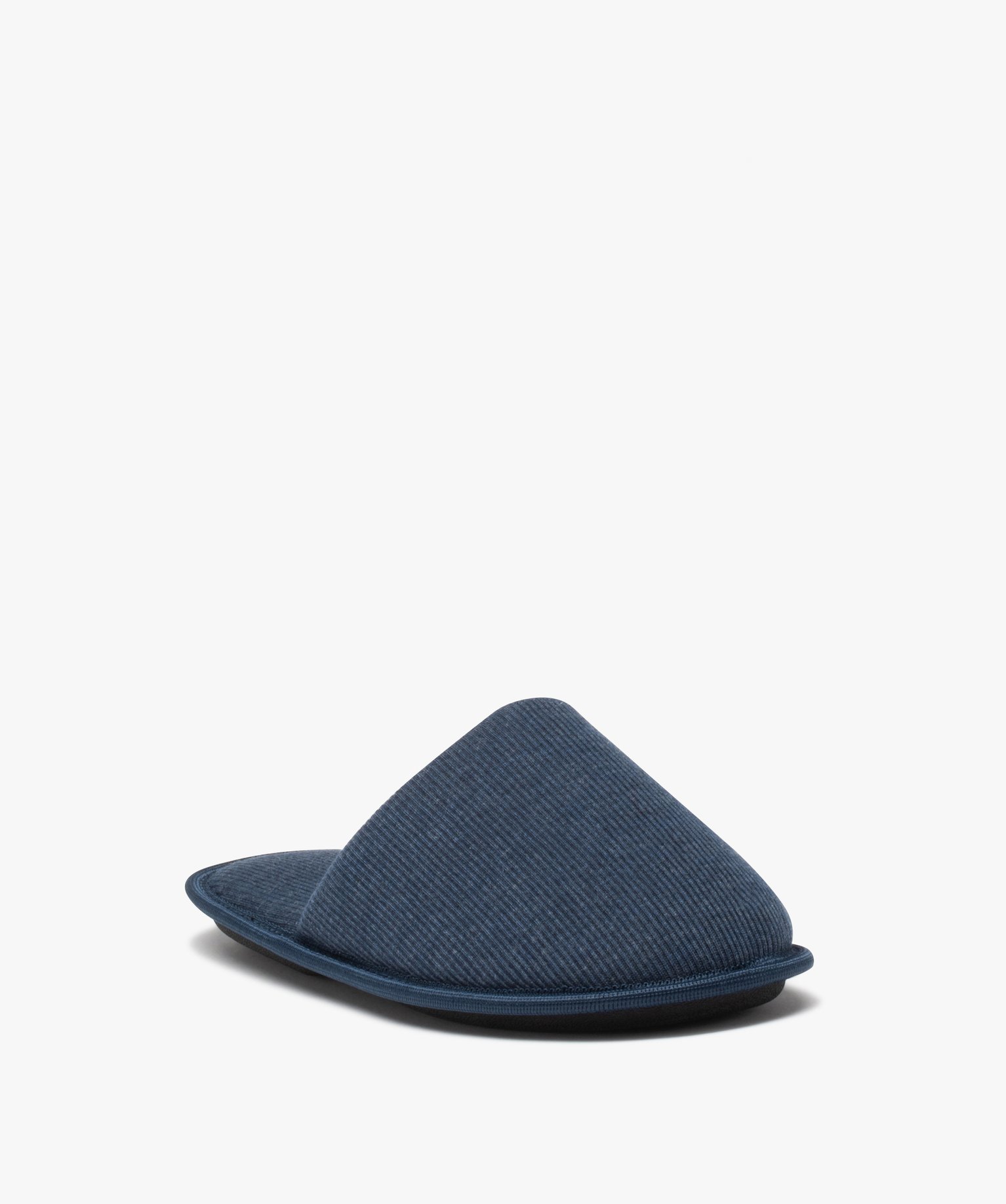 Chaussons homme forme mules en maille ctelée marine | GEMO