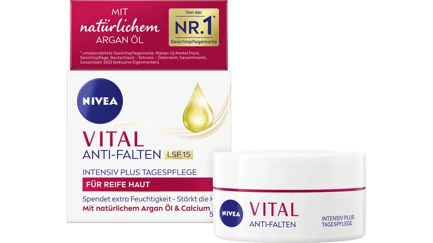 NIVEA VITAL Anti-Falten Intensiv Plus Tagespflege für Reife Haut LSF15 50 ml
