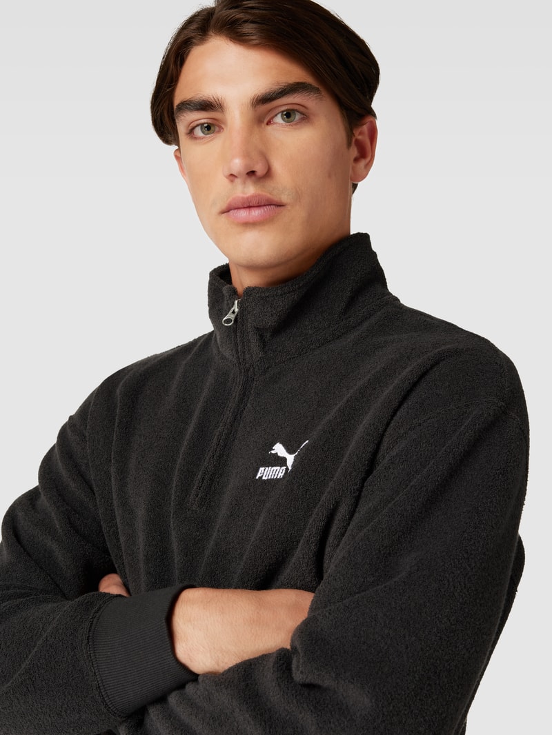 Sweatshirt mit Fleece Modell 'CLASSICS' in schwarz