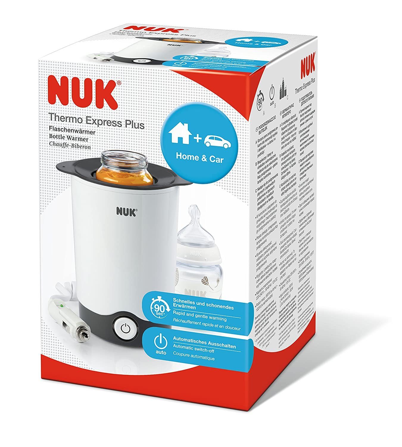 NUK Babyflaschenwärmer NUK Babyflaschenwärmer Thermo Express Plus inkl. Autoadapter-Kabel